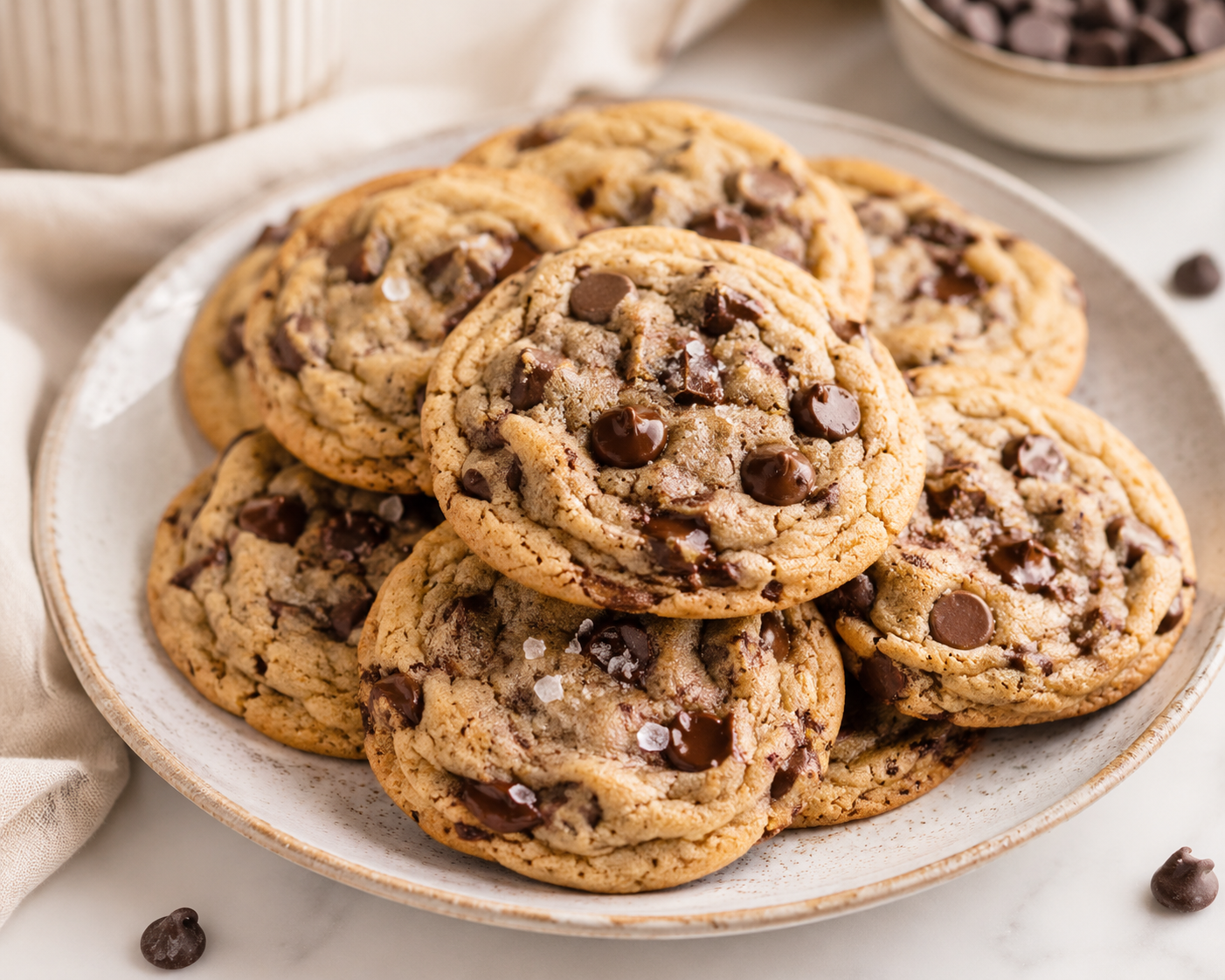 Soft, Chewy & Buttery Chocolate Chip Cookies